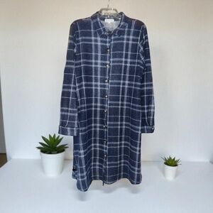 Gilli 2x Plaid Button-Up Shirt Dress